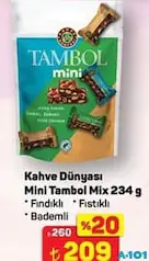 KAHVE DÜNYASI MİNİ TAMBOL MİX SÜTLÜ ÇİKOLATA 234 G